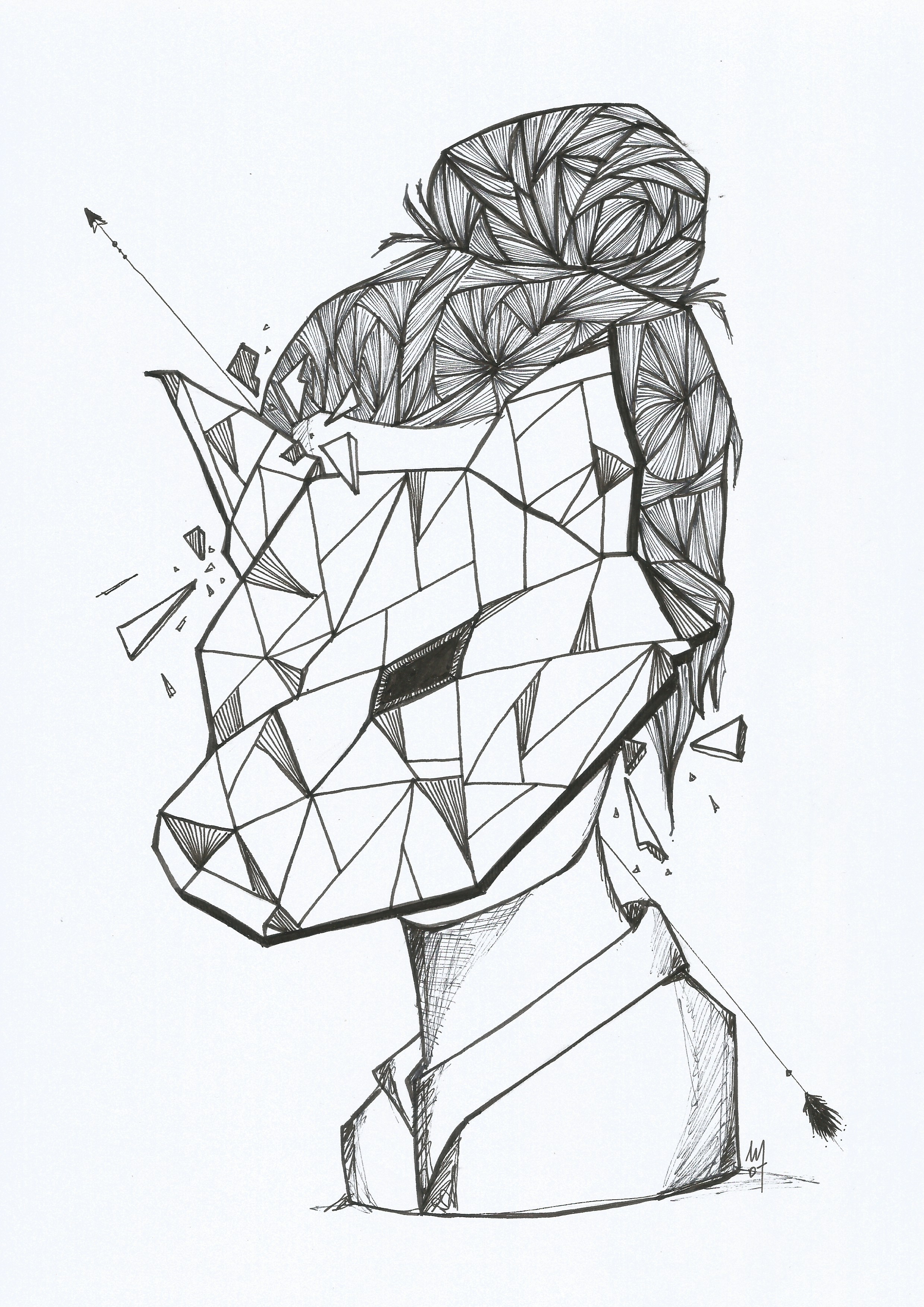 2480x3508 Geometric L Line L De Dog I Used Fabercastell Artist Pin Pen