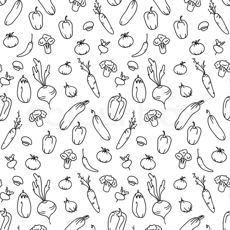 800x800 Seamless Kitchen Background Of Vegetables. Beautiful Background