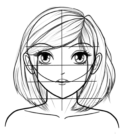 394x430 How To Draw Manga Faces Step By Step For A Beginner Manga, Face