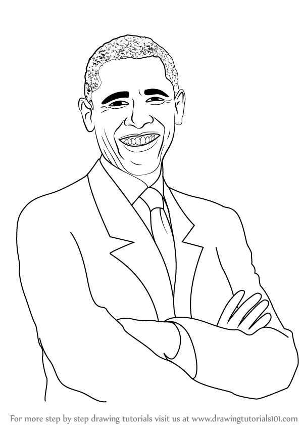 598x844 Learn How To Draw Barack Obama (Politicians) Step By Step