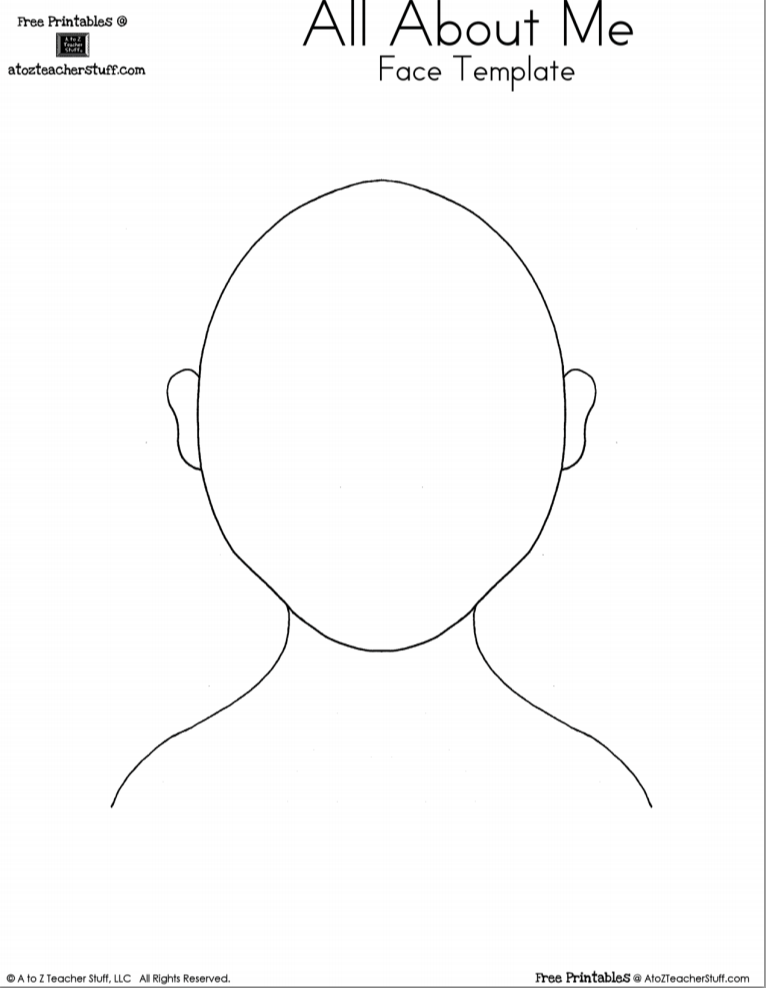 766x988 Face Template A To Z Teacher Stuff Printable Pages And Worksheets
