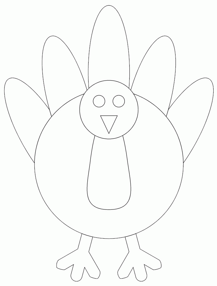 706x930 Turkey Drawing Template