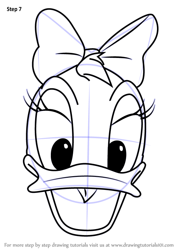 602x848 Learn How To Draw Daisy Duck Face From Mickey Mouse Clubhouse