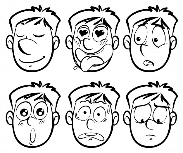 626x526 Different Facial Expressions On Man Vector Free Download