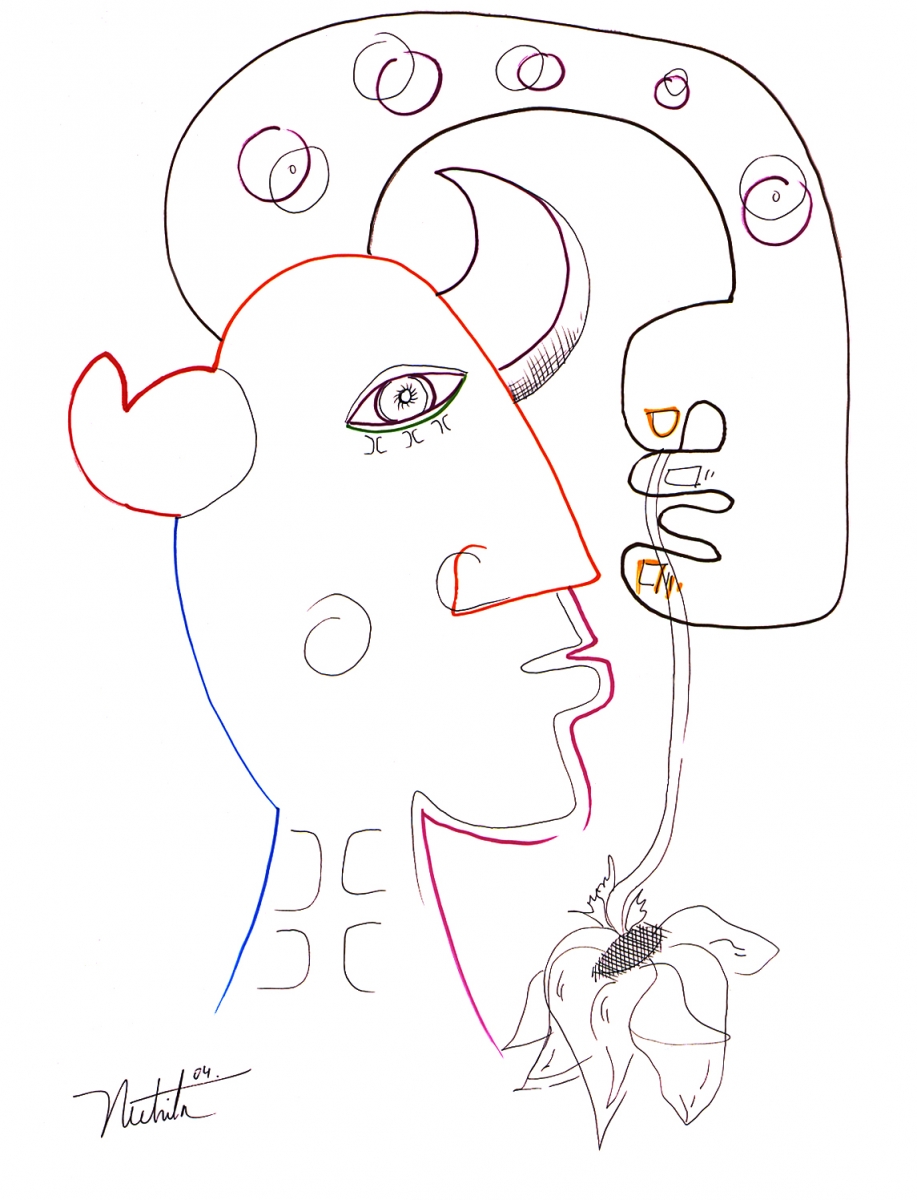 917x1200 Line Drawing Alexandra Nechita