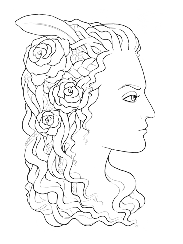 600x797 How To Create A Medieval Style Female Profile With Ink And Pencils