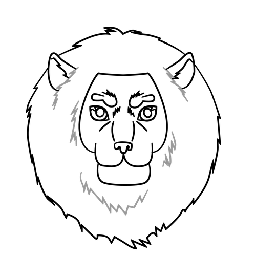 500x500 Lion's Head Animals How To Draw