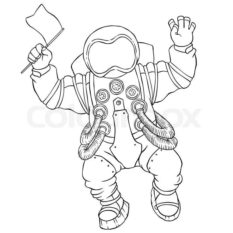 800x800 Illustration Greeting Astronaut Silver Space Suit And Face Mask