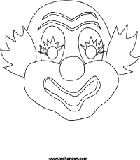 200x227 Circus Clown Mask Coloring Craft