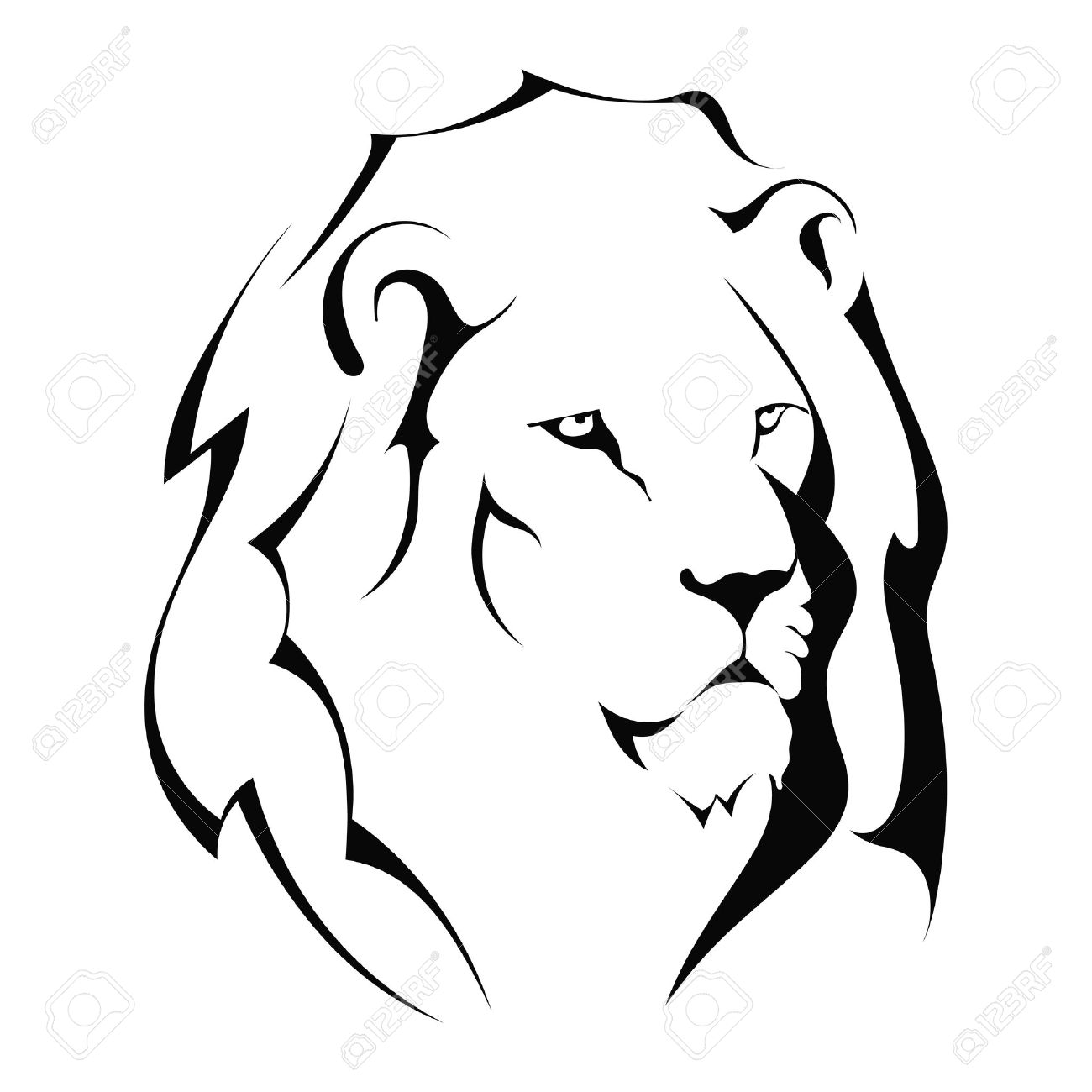 1300x1300 Drawn Lion Face Outline