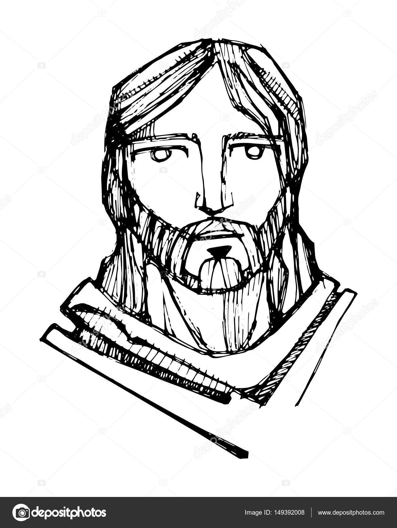 1280x1700 Jesus Christ Face Stock Vector Bernardojbp