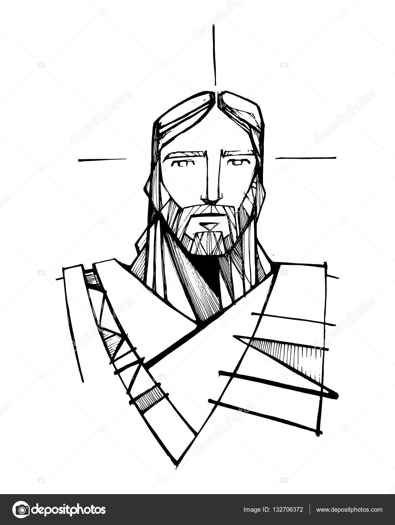 1280x1700 Jesus Christ Face Illustration Stock Vector Bernardojbp