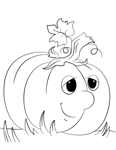 371x480 Cute Cartoon Pumpkin Coloring Page Free Printable Coloring Pages