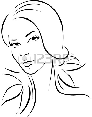 356x450 Woman Face With Long Hair