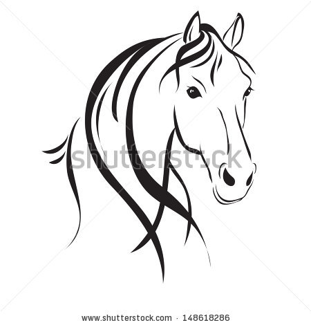 450x470 Drawn Profile Horse Head