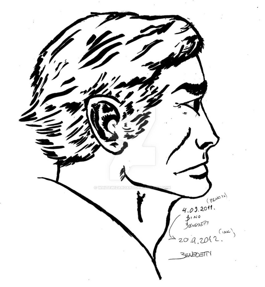 858x930 Inked Face Profile By Whitewizardart