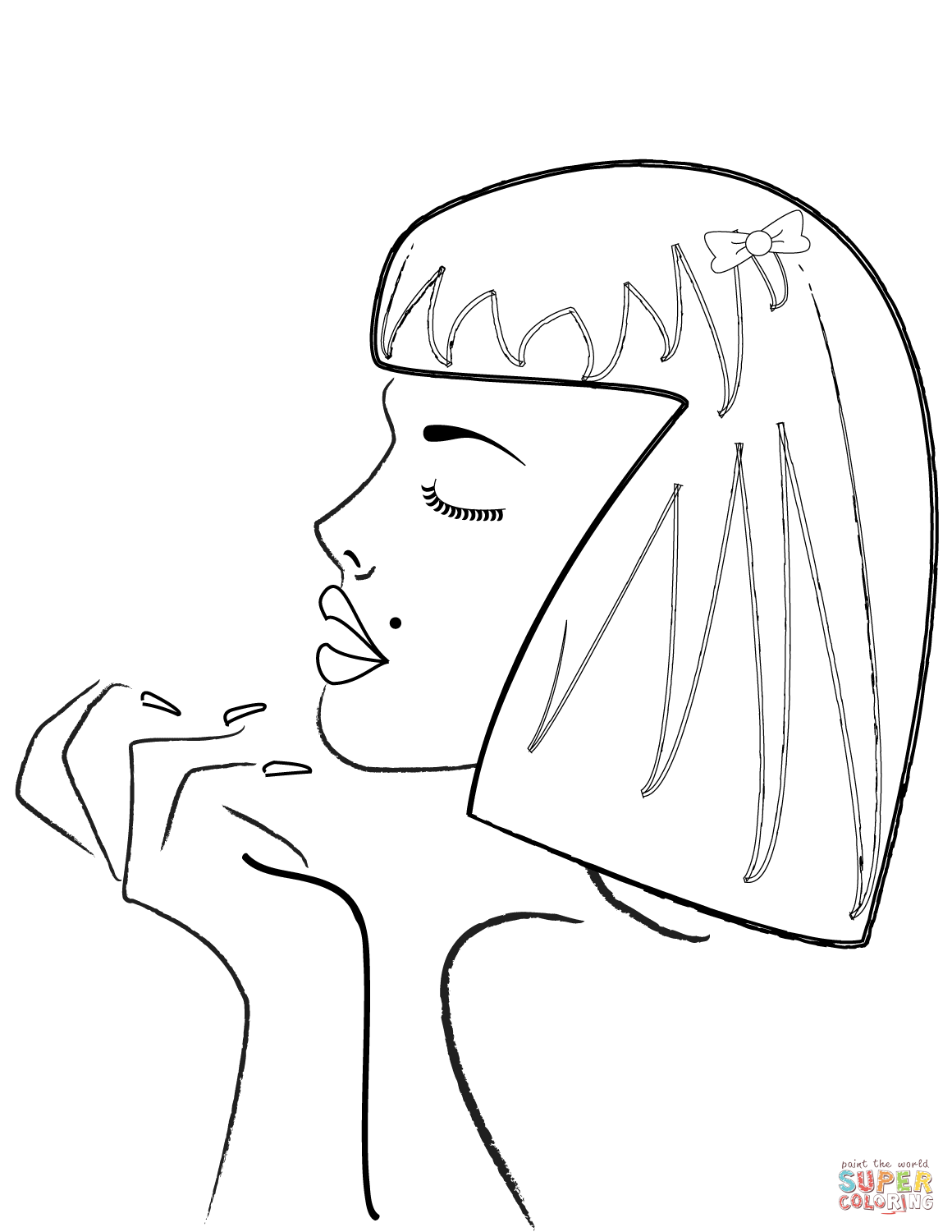 1160x1500 Woman's Side Profile Coloring Page Free Printable Coloring Pages
