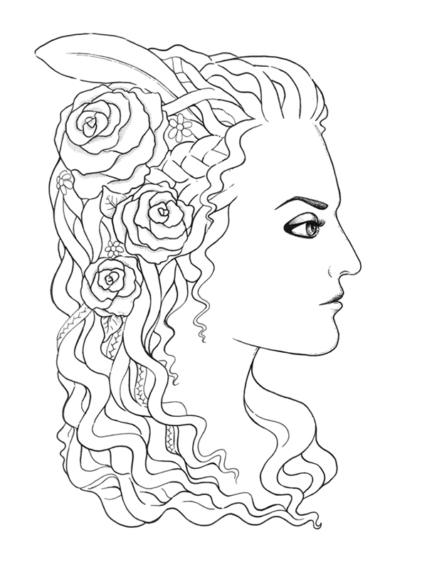 600x797 How To Create A Medieval Style Female Profile With Ink And Pencils