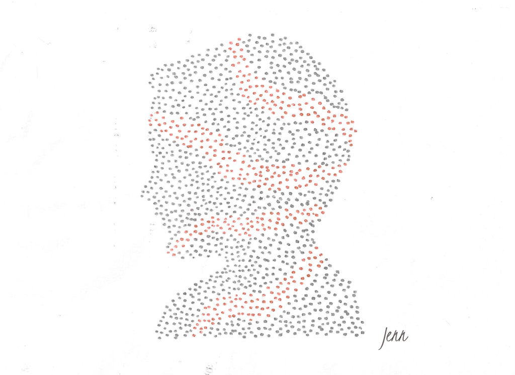 1024x745 Pointillism Face Silhouette By Jenjen93