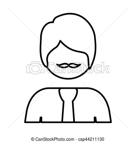 450x470 Silhouette Half Body Man With Formal Suit Vector Vectors