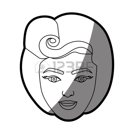 450x450 Blurred Silhouette Drawing Of Face Woman With Pin Up Swirl