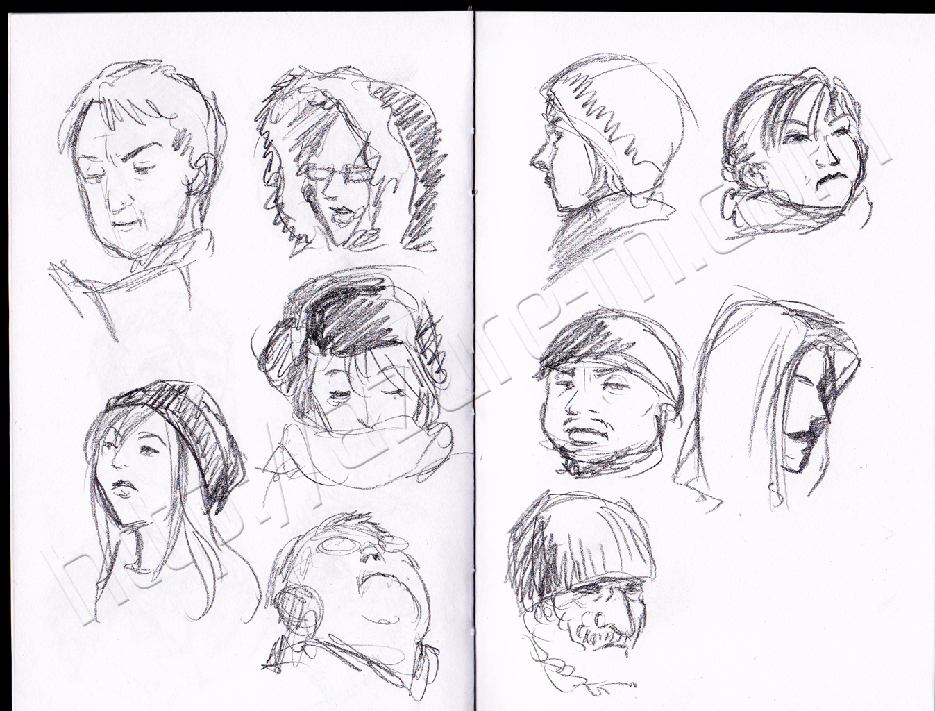 1347x1024 Subway Faces Sketches Pencil