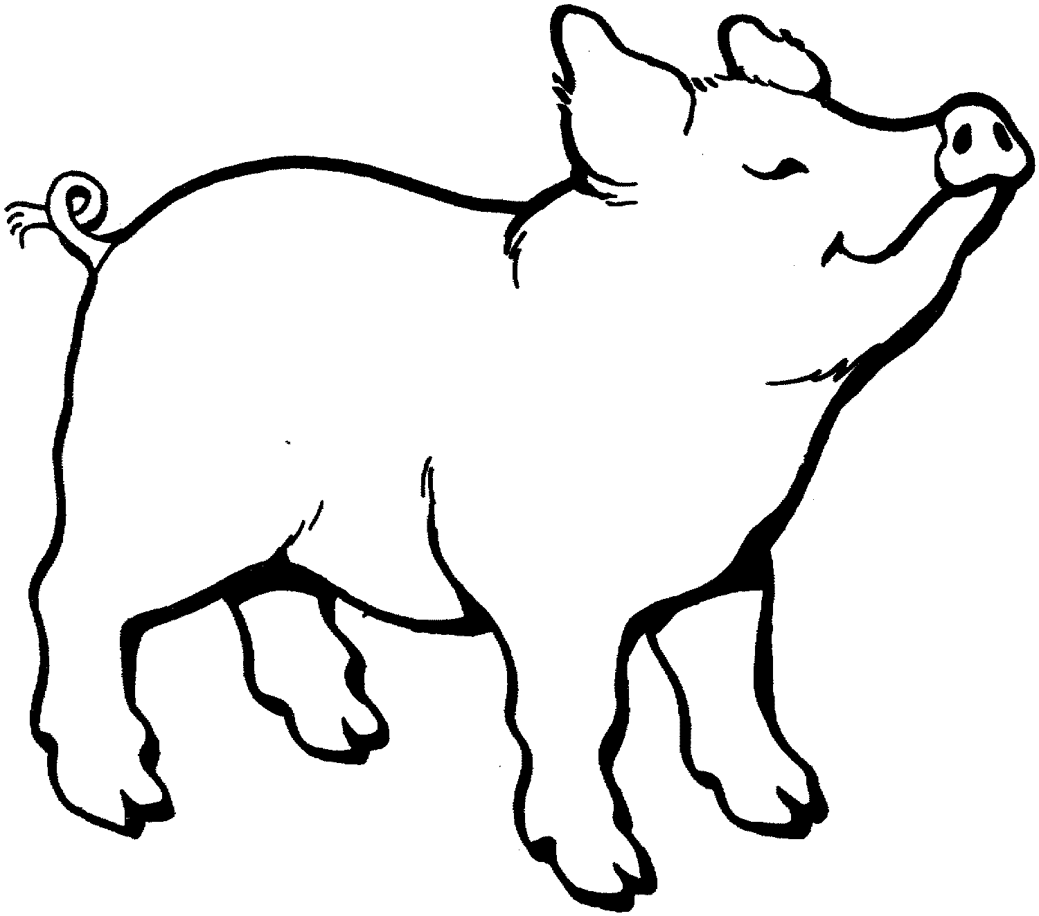 1500x1323 Innovation Design Pig Outline Coloring Page Free Printable Pages