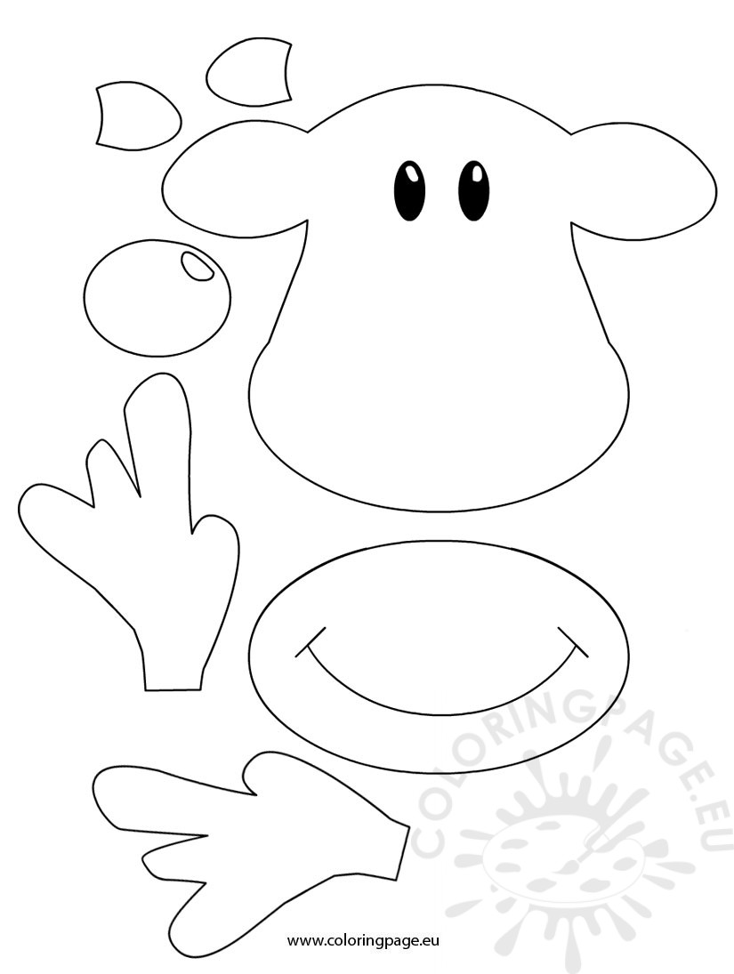 825x1095 Rudolph Face Template Coloring Page