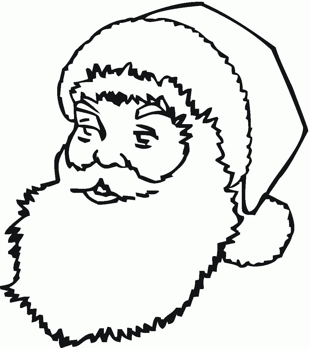 1068x1200 Santa Claus Face With No Beard Coloring Page