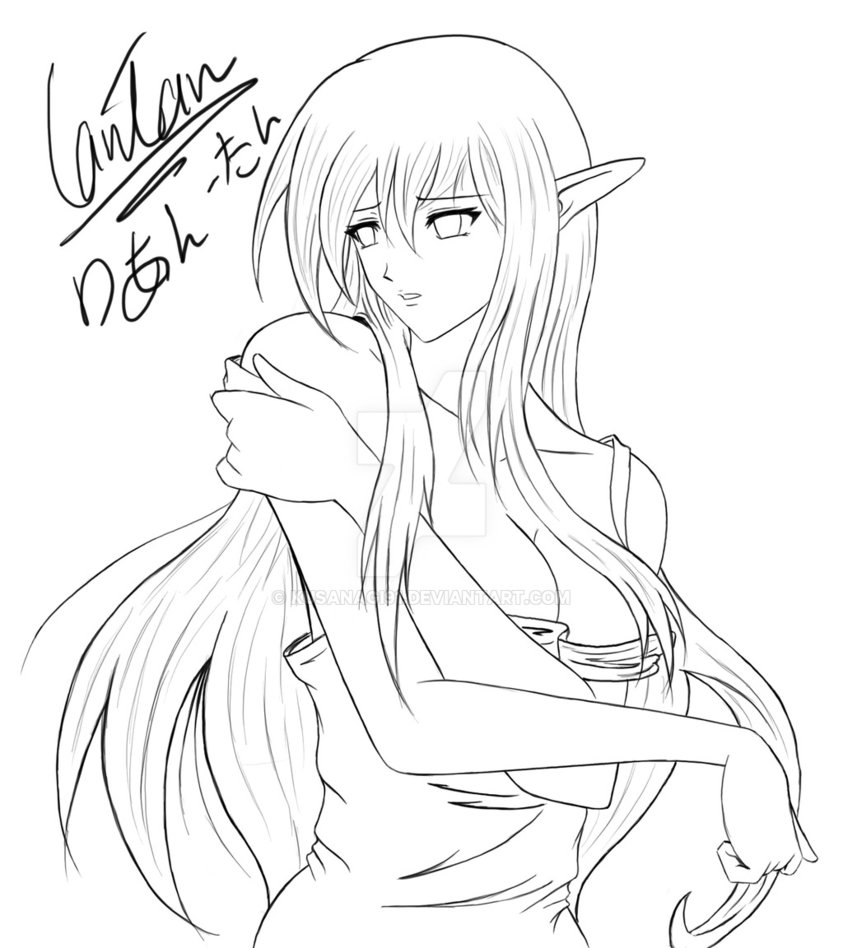 843x948 Anime Girl Drawing Ps Lineart By Kusanagi91