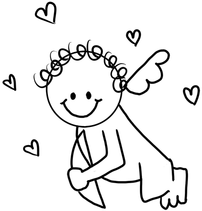 400x417 Drawing Cupid With Easy Step By Step Instructions For Preschoolers