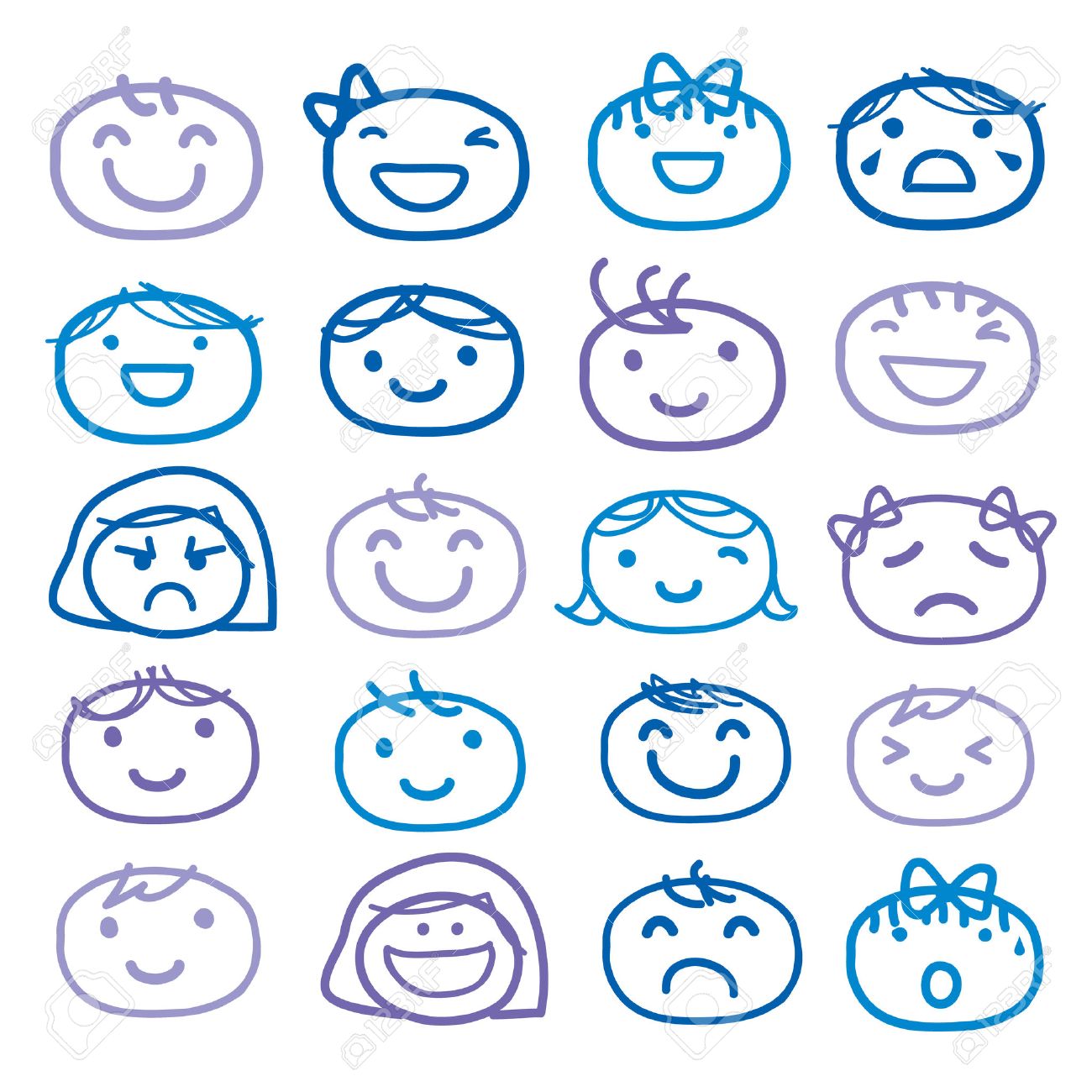 1300x1300 Face Kids Draw Emotion Feeling Icon Cute Cartoon Vector Design