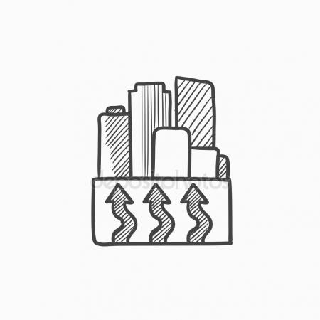 450x450 Factory Sketch Icon. Stock Vector Rastudio