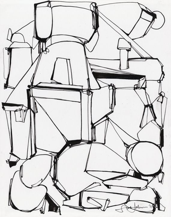 570x725 Cement Factory Series (Original Ink Drawing V) Drawing