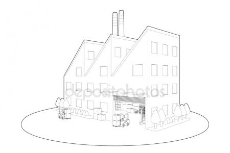 450x300 Line Drawing Of Factory Stock Photo 3103