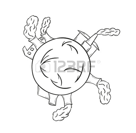 450x441 Pollution Of The Earth With Factory And Smoking Chimneys, Sketch