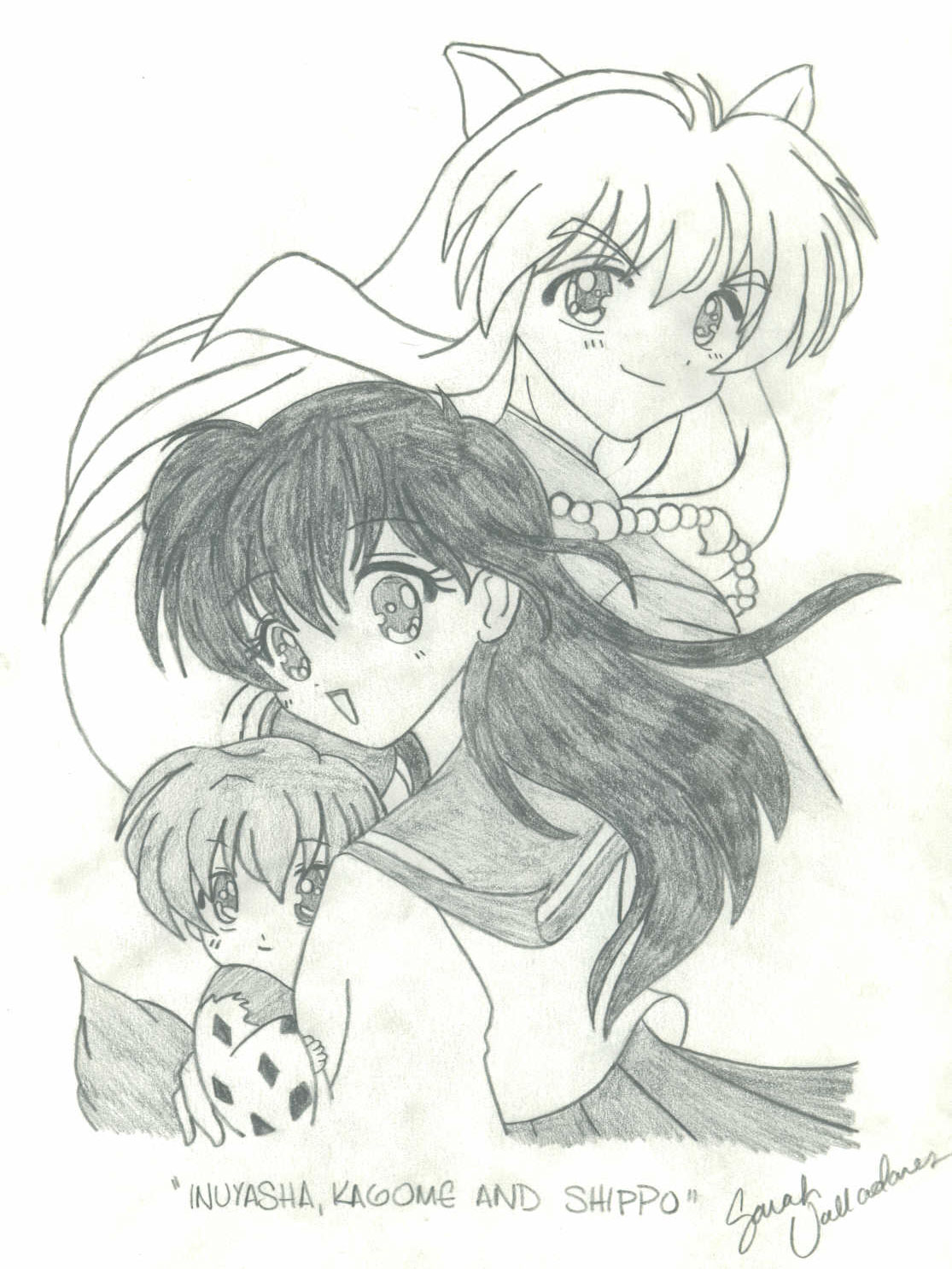 1115x1486 Inuyasha, Kagome And Shippo By Faerie San