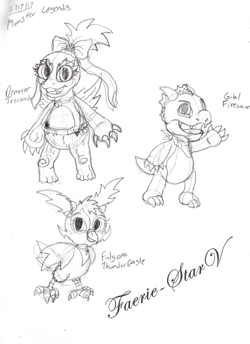 1024x1405 Monster Legends Trio Gang Part 1 Doodles By Faerie Starv