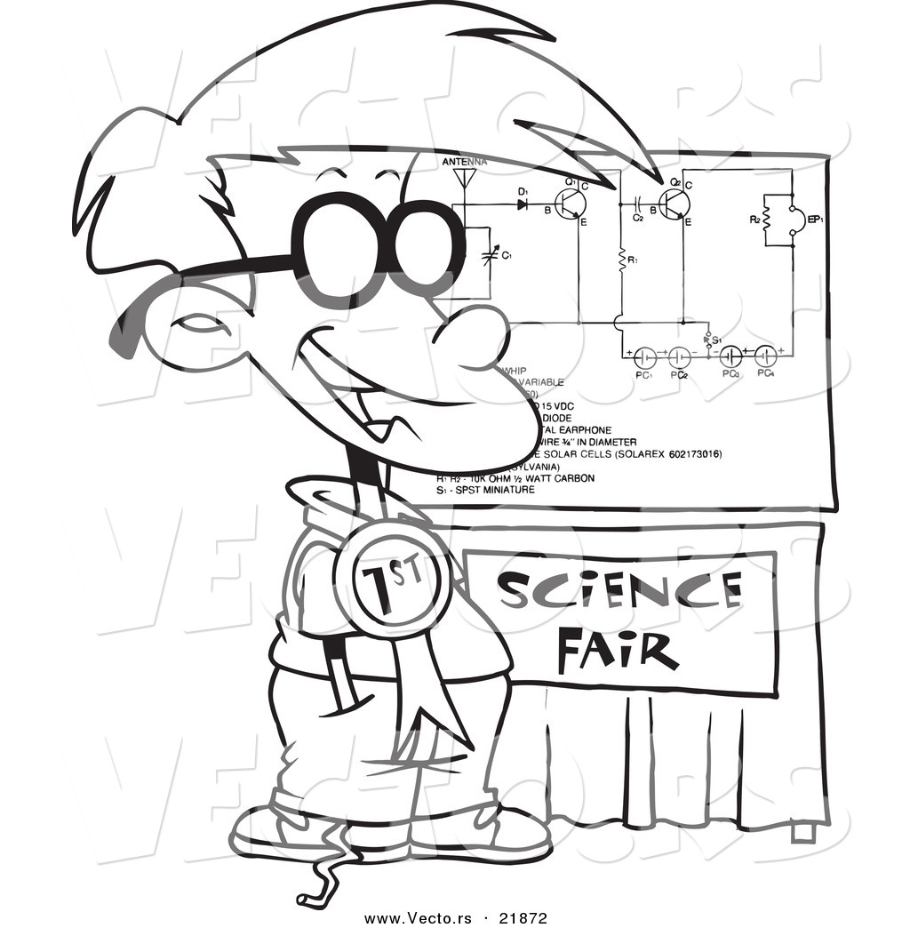 1024x1044 Vector Of A Cartoon Science Fair Boy