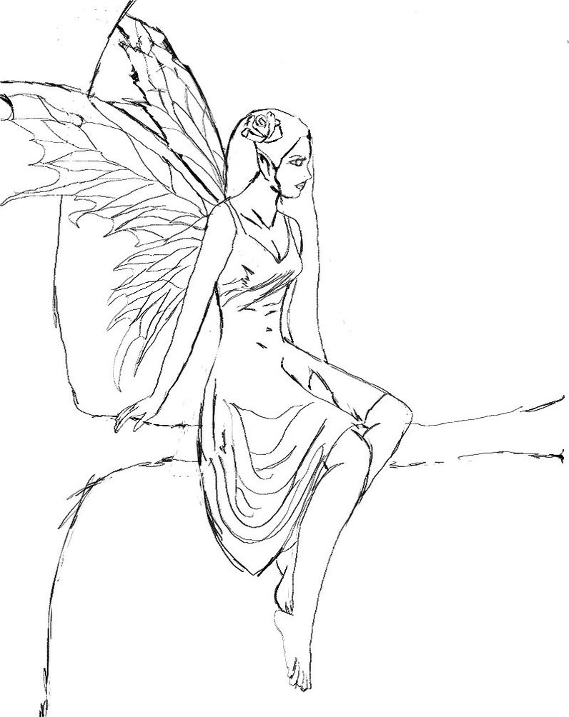 796x1004 Forest Fairy Black N White By Sarcasmnymph