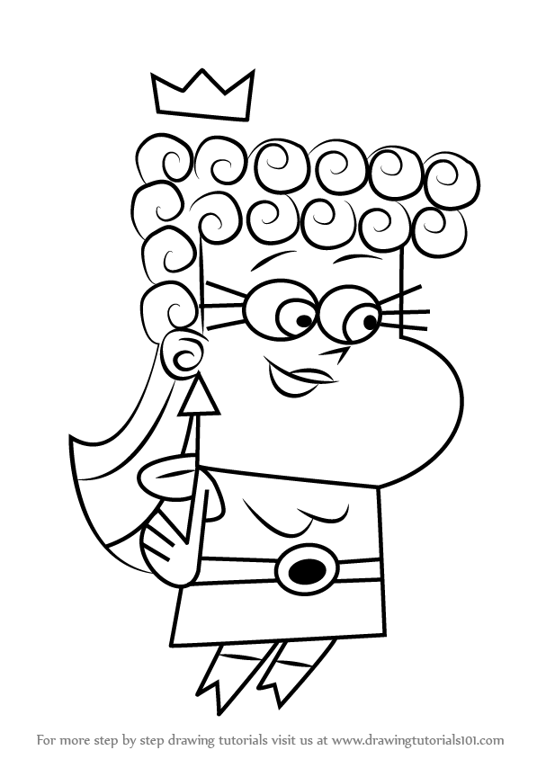 597x844 Learn How To Draw Mama Cosma From The Fairly Oddparents (The