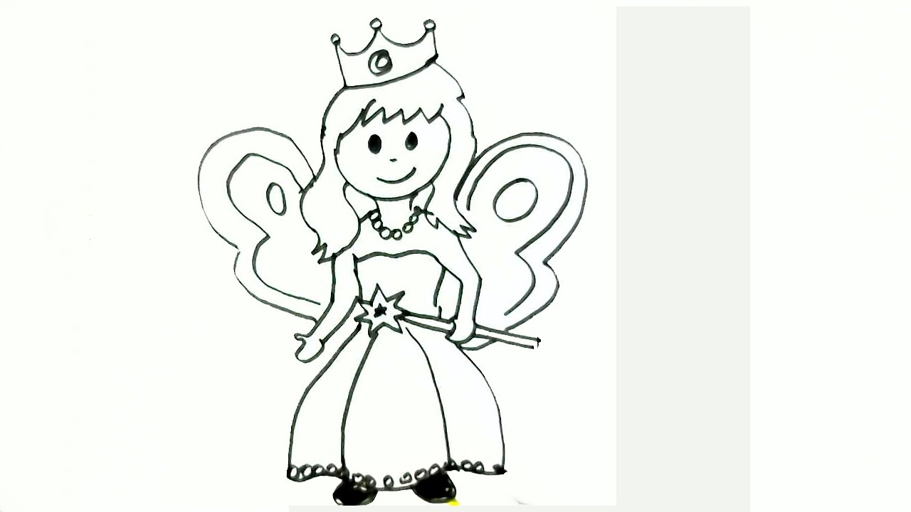 1280x720 How To Draw A Little Fairy In Easy Steps For Children. Beginners