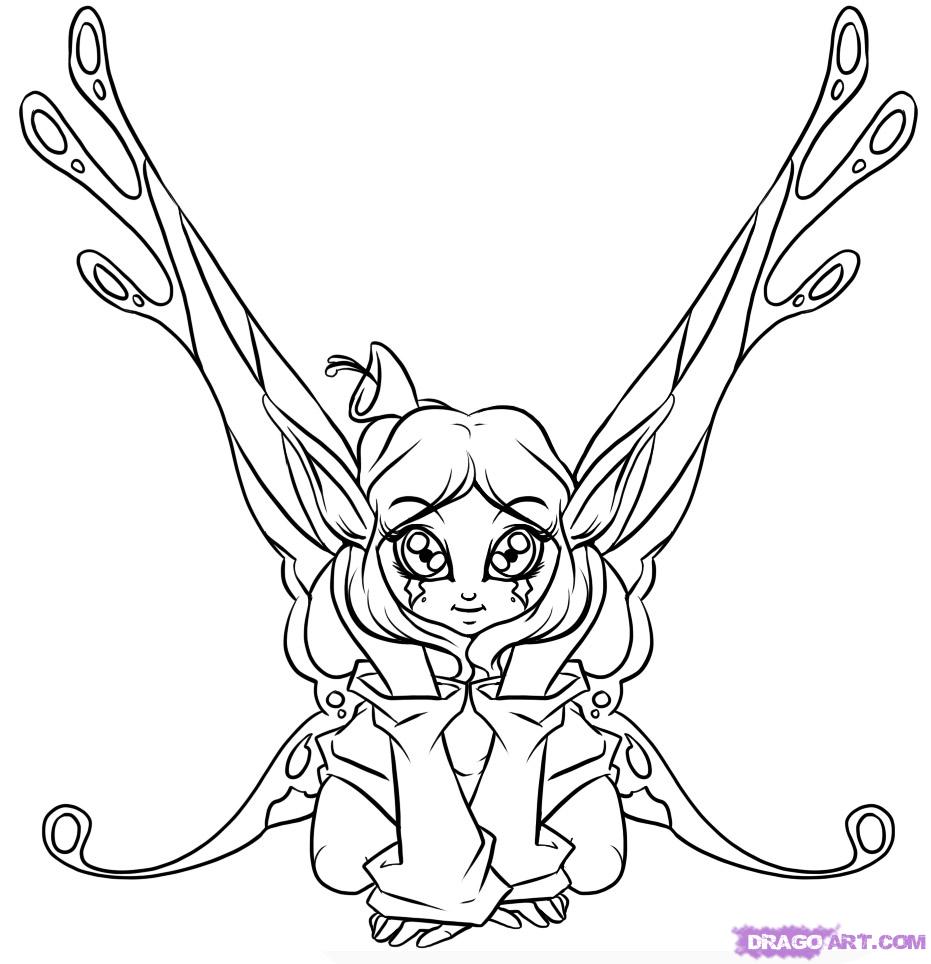 931x964 Fairy Drawings To Color How To Draw A Cute Fairy Step 8 Art