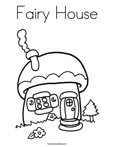 468x605 Fairy House Coloring Page