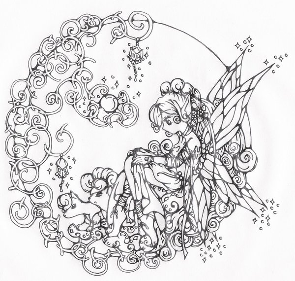 Fairy Line Drawing at GetDrawings | Free download