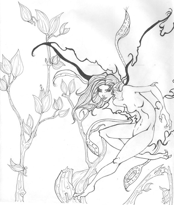 600x708 Thorn Fairy Line Art By Smwilnau