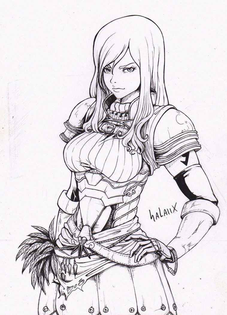 758x1053 Scarlet Erza Fairy Tail (Ink) By Salaiix