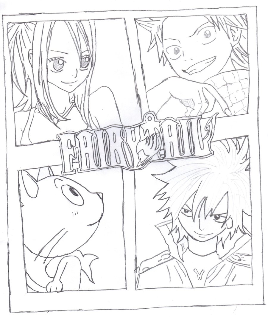 900x1064 Fairy Tail Group Sketch By Nekokirara0915