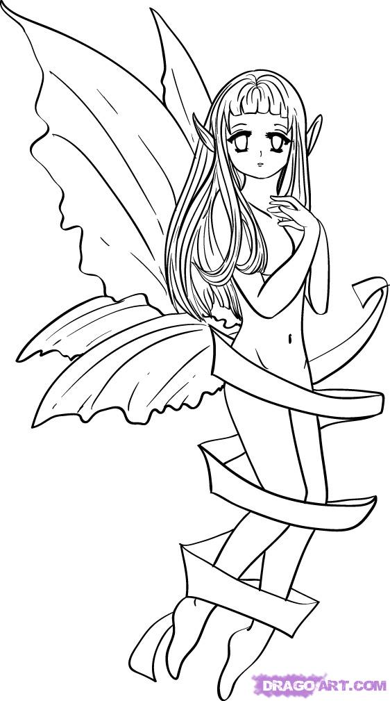 562x1009 How To Draw Fantasy Anime How To Draw Anime Fairies, Step By
