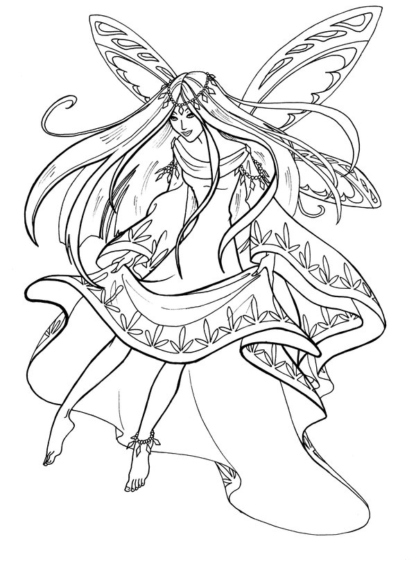 600x830 Coloring Pages Of Pretty Fairies